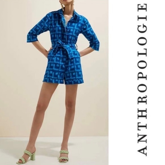 SIKA ANTHROPOLOGIE x Geometric Cotton Romper One Piece Size 8 - Picture 5 of 16